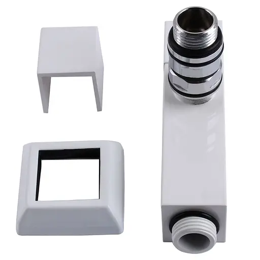 Набір кран напівоборотний кутовий з американкою Solomon Lux 1/2″ Cube White 8888 (2шт.) 000021914 - фото 3