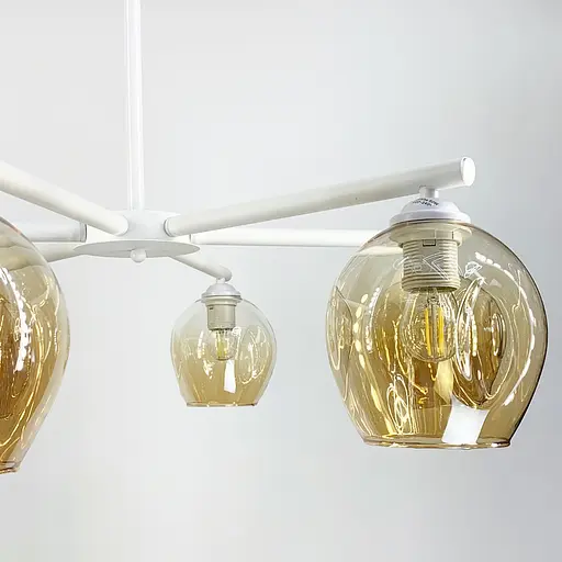 Потолочная люстра на 6 плафонов в белом корпусе Line.F K 149/6 WT+BR - фото 3