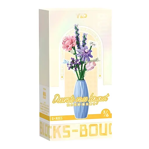 3D конструктор Голубая ваза с цветами на 303 детали (2352-P) - фото 3