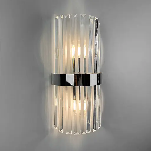 Бра в корпусі хром з скляними видовженими камінчиками Line F Арт. WS 150/2 CH - фото 2