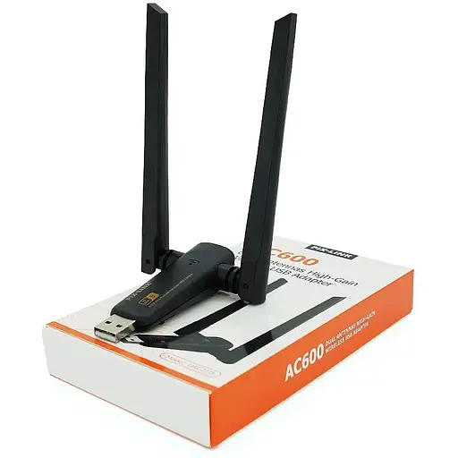 Беспроводной сетевой адаптер Voltronic Wi-Fi-USB Merlion LV-UAC21, RTL8811CU, с 2-мя антеннами 10см, 802.11 a/b/g/n, 600MB, 2.4 GHz, Blister Q50 - фото 4