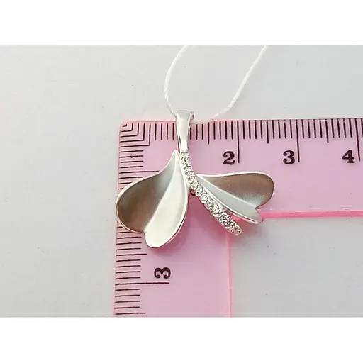 Серебряная подвеска Аметист с фианитами 1373617 - фото 5