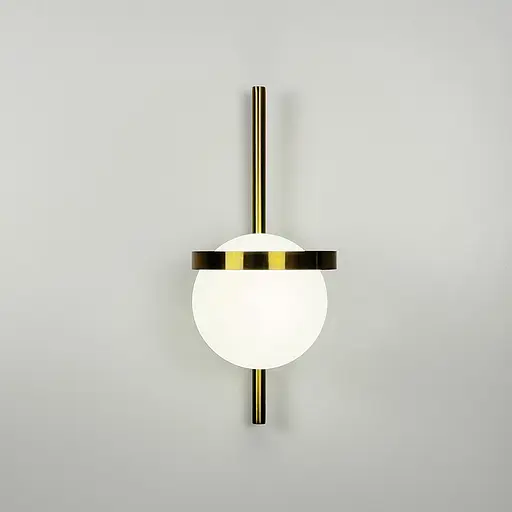 Бра з білим матовим плафоном в латунному корпусі Line F WB 22/1 AB+WT - фото 3