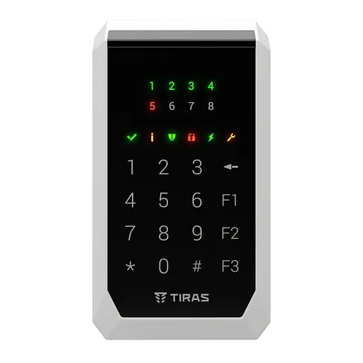 Клавіатура Tiras K-PAD8+ Black на 8 індикаторів зон з вбудованим зчитувачем NFC/Mifare (21-00028) - фото 3