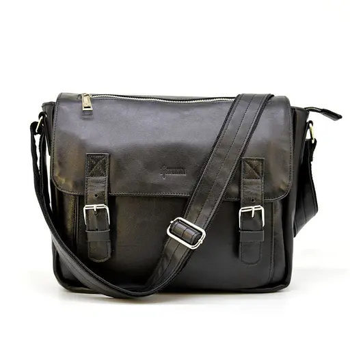 Чоловіча шкіряна сумка через плече з телячої шкіри TARWA 30.5х10х24 см sum0028328 - фото 7