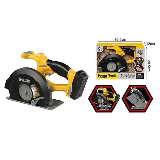 Пила циркулярна іграшкова T 008, підсвічування, на батарейках, в коробці (6981815401616) - фото 1