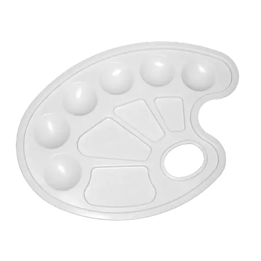 Палитра белая №1 с лунками, 5 шт. в упаковке, 0046