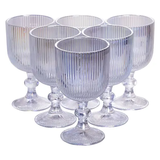 Набір келихів для вина 6 штук по 300 (мл) на ніжці келихи винні Хамелеон Yiwu HP7115RB - фото 1