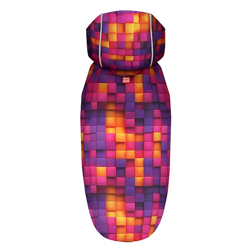 Дощовик-накидка з капюшоном для собак Waudog Clothes, малюнок "Куби 3Д", M, А 40-43 см, B 52-62 см, С 33-42 см - фото 3
