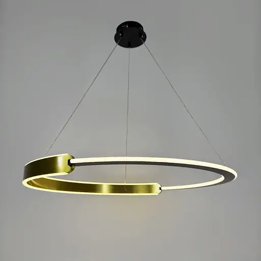 Подвесная люстра в латунно-черном корпусе кольца Ø 80 см Ст. MJ303-800 AB | Line F - фото 4