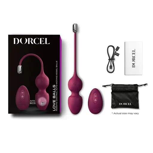 Вагінальні кульки Dorcel Love Balls Plum, вібрації і рухи внутрішньої кульки, пульт ДУ - фото 7
