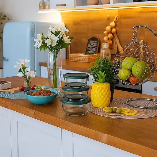 Набор контейнеров емкостей для еды из стекла с крышками 3 шт., S&T Прозрачный 87093 - фото 2