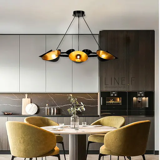 Кольцевая подвесная люстра с поворотными металлическими плафонами Line.F Количество ламп 9 - фото 7