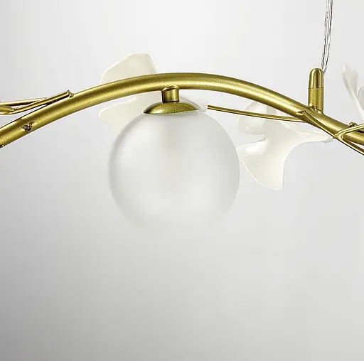 Підвісна видовжена люстра у флористичному мотиві | Арт. D 7370 L GD | Line F - фото 5