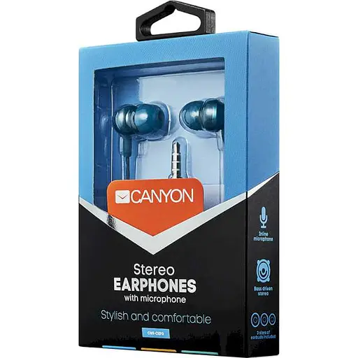 Навушники Canyon CNS-CEP3BG Blue-Green (CNS-CEP3BG) - фото 3
