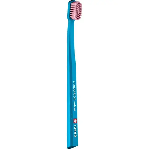 Зубна щітка Curaprox Velvet 12460 блакитна з рожевим