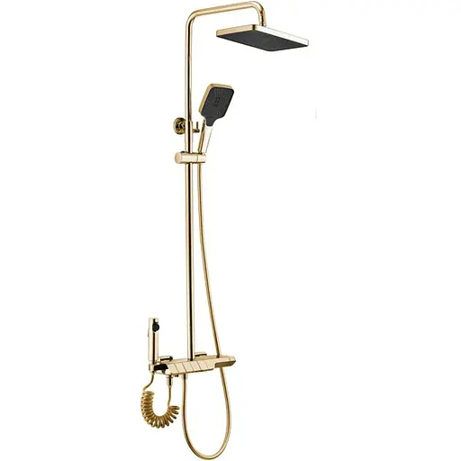 Душова система Rea Rob gold з термостатом та виливом REA-P6625, Золотий - фото 1