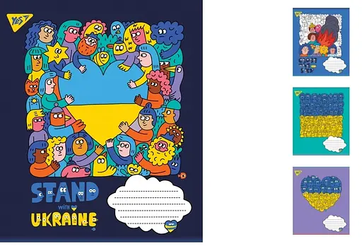 Зошити учнівські 96 аркушів лінія. YES Ukraine, зошит дя записів 5 шт. в упаковці