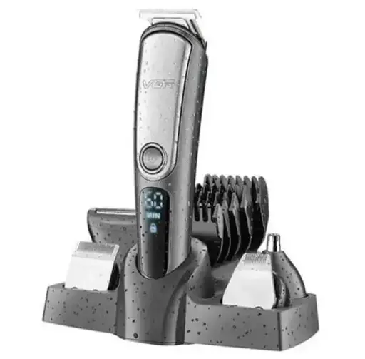 Машинка для стрижки волосся VGR V-105 тример для вусів та бороди з насадками 5 в 1 - фото 3