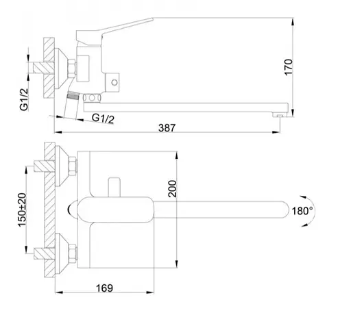 Смеситель для ванны Frap F2261 - фото 6