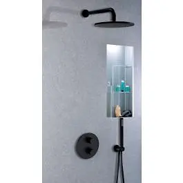 Термостат для душу на 3 споживача Paffoni Light black matt LIQ019NO, Чорний матовий - фото 3