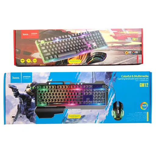 Клавиатура + мышь HOCO GM11 Terrific glowing Gaming set игровой набор - фото 1