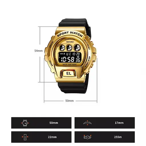Чоловічий наручний годинник Skmei 1905 (Золотистий) - фото 7
