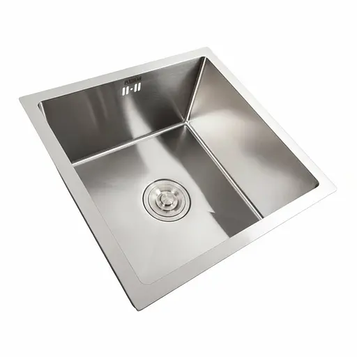 Кухонная мойка нержавейка СМ 44x44 Platinum Handmade (монтаж под столешницу), Нержавеющая сталь - фото 8