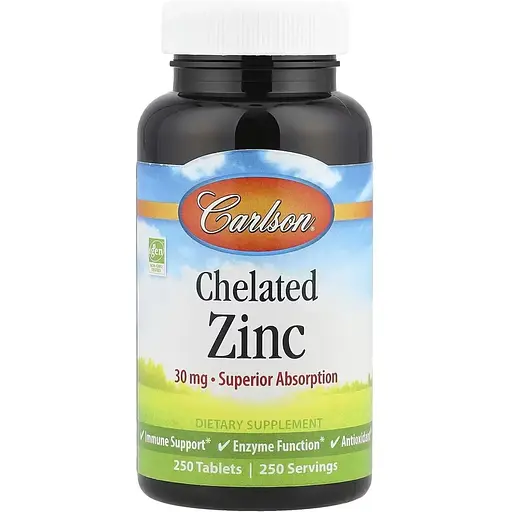 Цинк Carlson Laboratories Chelated Zinc 250 tabs (1086-2023-10-4571) - фото 1