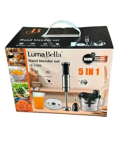 Занурювальний блендер LumaBella LB-52006 ручний 600 Вт Сірий з чорним - фото 4