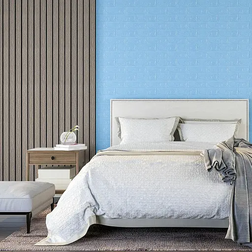 3D панель самоклеящаяся 700х770х5мм кирпич Голубой (005-5) SW-00000297 - фото 5