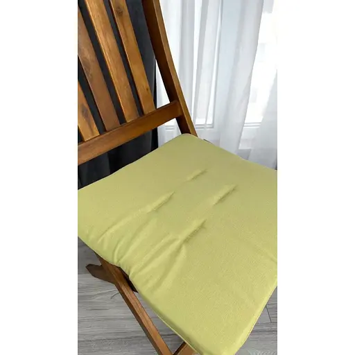 Водоотталкивающая подушка на стул Оливковый однотон (2 шт.) - фото 4