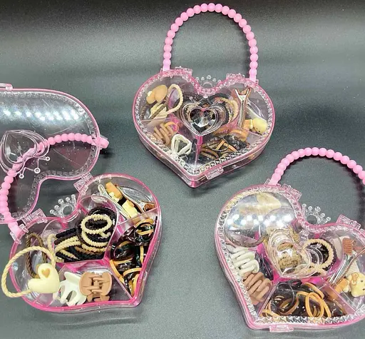 Набір аксесуарів для волосся в боксі серце 4 в 1 - фото 3