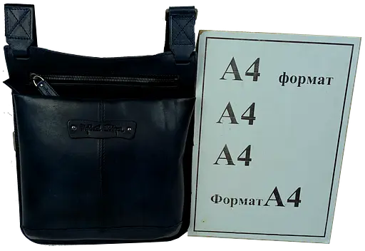 Мужская кожаная сумка на плечо , Украина синяя Mykhail Ikhtyar sum0028765 - фото 10