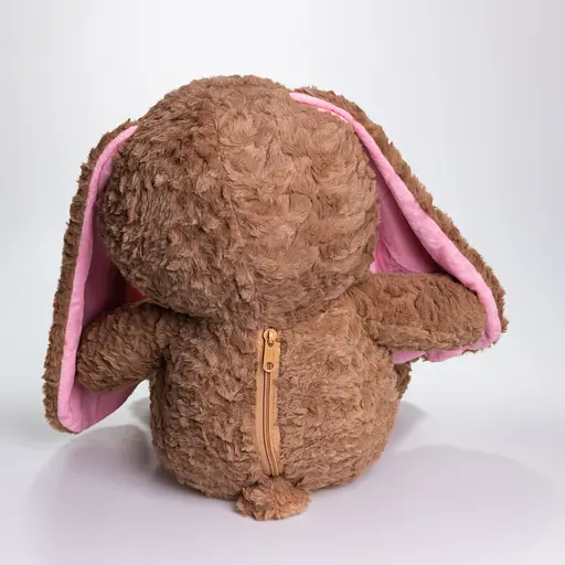 М'яка іграшка-плед  та подушка 3 в 1 Зайчик плед в іграшці 35×32×40 (см)  Коричневий Colorful Home 509-9BR - фото 5