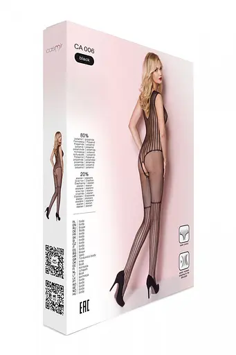 Сітчастий чорний бодістокінг з малюнком боді та гетр Casmir CA006 One size - фото 8