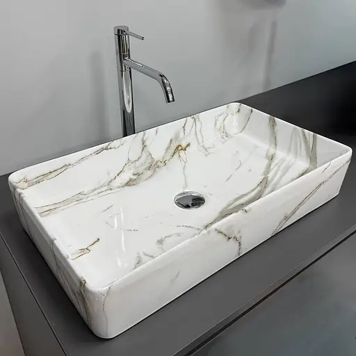 Умивальник VBI Triest lava накладний VBI-012715, Мармур - фото 5