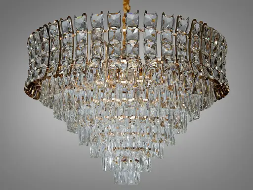 Кришталева люстра для вітальні на 16 ламп, колір золото - фото 2