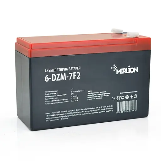 Тягова акумуляторна батарея AGM  Merlion 6-DZM-7, 12V 7Ah F2, ( 150 x 65 x  95 (100)