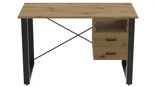 Письмовий стіл із ящиками Ferrum-decor Оскар 750x1200x700 метал Чорний ДСП Дуб Артізан 16 мм (FRD-103260)