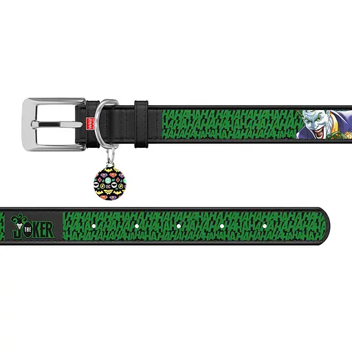 Нашийник для собак шкіряний Waudog Design з QR-паспортом "Джокер" XL Ш 35 мм Д 46-59 см чорний - фото 3