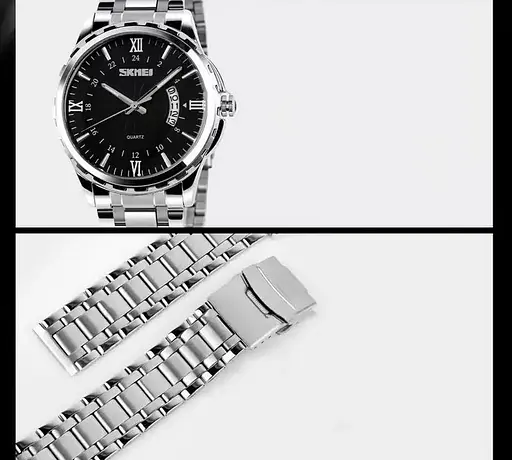 Чоловічий наручний годинник Skmei 9069 Сріблясті з чорним - фото 4