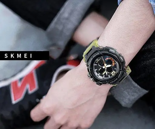 Чоловічий наручний годинник Skmei 1343 Halk Хакі - фото 4