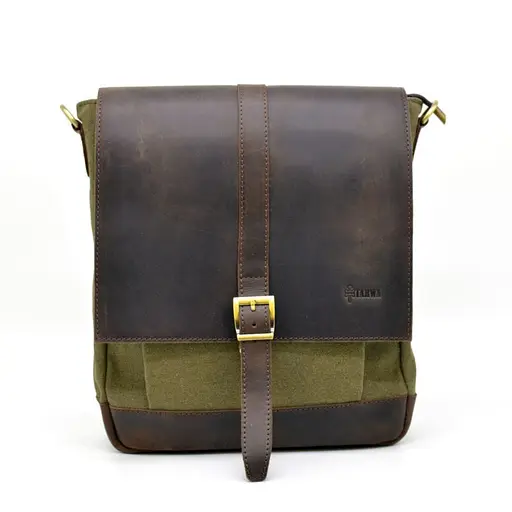 Сумка чоловіча парусина+шкіра TARWA 33х27.5х8 см sum0028419 - фото 1