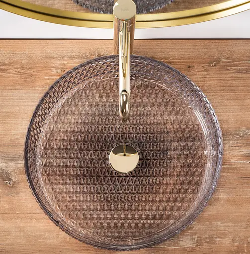 Умывальник Rea Cristal Grey накладной REA-U0277, Прозрачный - фото 5