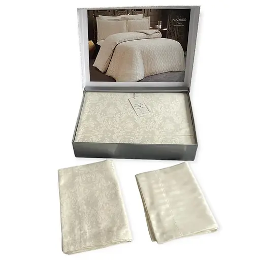 Постільна білизна Emeral Ecru Сатин-Бамбук Maison D'or pbe0051921 - фото 4