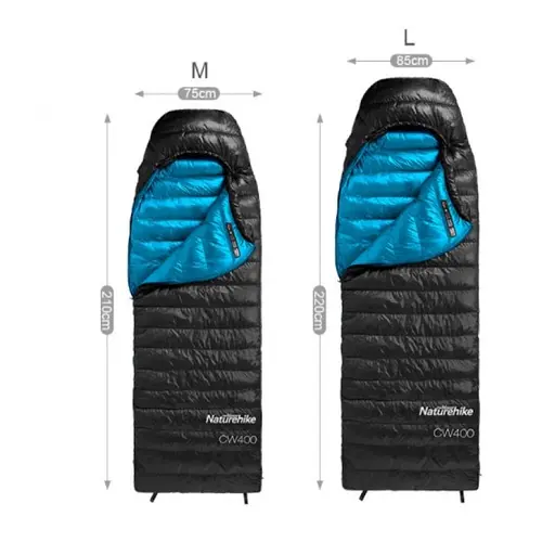 Пуховий спальний мішок Naturehike CW400 розмір L (NH18C400-D) Чорний - фото 2