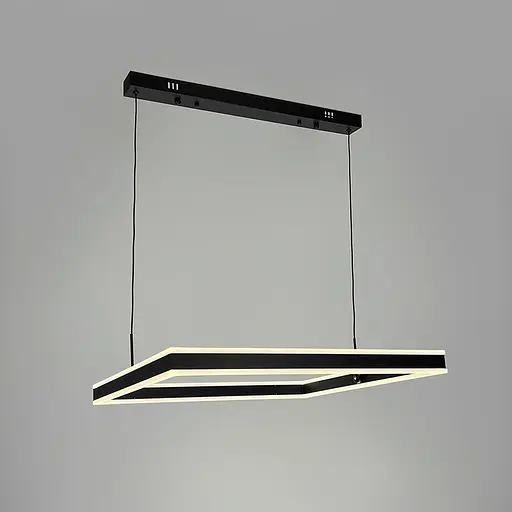 Люстра з підвісним квадратом у чорному корпусі 60 см | Арт. 303S-600 BK | Line F - фото 4