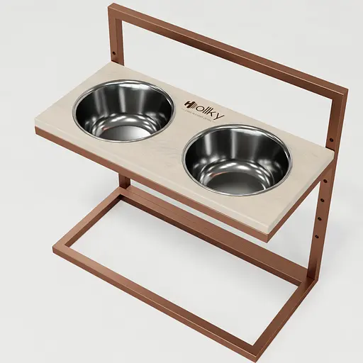 Hollky Flex L — регульовані миски на підставці для великих собак (2 × 1.8 л) - фото 2