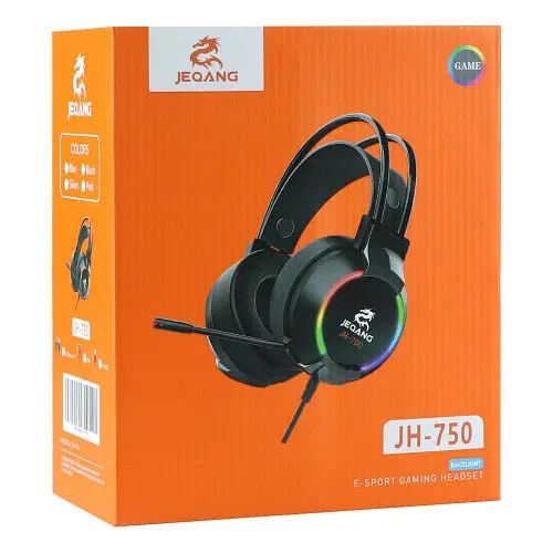 Дротові ігрові навушники Jeqang JH-750 7.1, USB, 3.5 мм, 2.2м, Чорний - фото 4